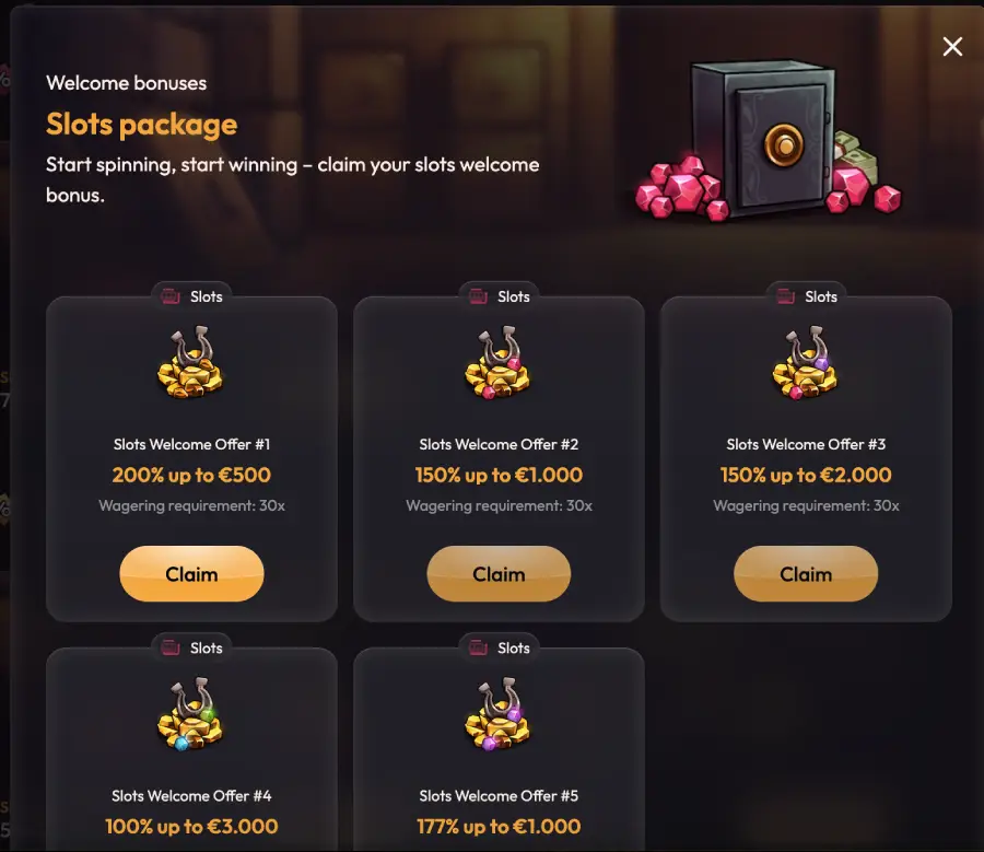 Champ pour saisir un code bonus Mad casino lors de l’inscription ou du dépôt